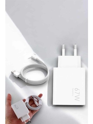 Toptan Bulurum Şarj Ai 67W Hızlı Şarj Turbo Typec Uyumlu Şarj Adaptörü Kablosu