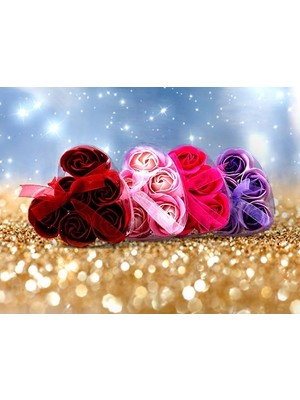 Toptan Bulurum Kalp Kutulu Gül Şeklinde Sabun