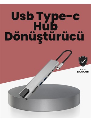 Toptan Bulurum Alüminyum Gövdeli Type‑c HDMI & Ethernet Adaptör – Tak & Çalıştır