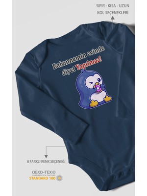 Morivo Kids Babaannemin Evinde Diyet Yapılmaz! Baskılı Bebek Zıbını – Çıtçıtlı Body | %100 Pamuk Uzun Kol