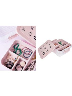 Toptan Bulurum Bijuteri Mücevher Kutusu  Çok Amaçlı Bölmeli Takı Saklama Kutusu