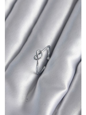 Toptan Bulurum Gümüş Renk Düğüm Kalp Model Kadın Yüzük