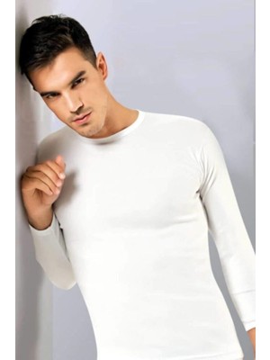 Tutku Elit Erkek Beyaz Bisiklet Yaka Uzun Kollu Body Yeni Sezon-Beyaz-Beyaz