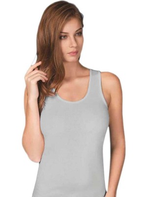 Tutku Kadın Gri Ribana Geniş Askılı Atlet 6'lı Paket-Gri-5