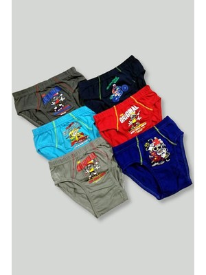 Tutku Erkek Çocuk Külot %100 Pamuk 6'lı Paket Çok Renkli-Çok Renkli-11-12 Yaş