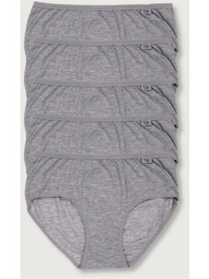 Tutku Kadın Likralı Bato Külot 5'li Paket Gri Dokuma Kumaş Özelliği ile Rahat Kullanım