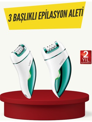 Toptan Bulurum Profesyonel 3 In 1 Epilasyon Cihazı LED Aydınlatmalı Suya Dayanıklı Şarjlı Vgr Epilatör