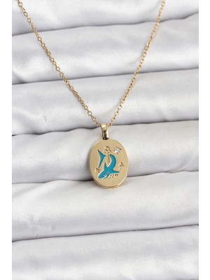 Toptan Bulurum 316L Çelik Zincir Gold Renk Shark Figür Kadın Ke