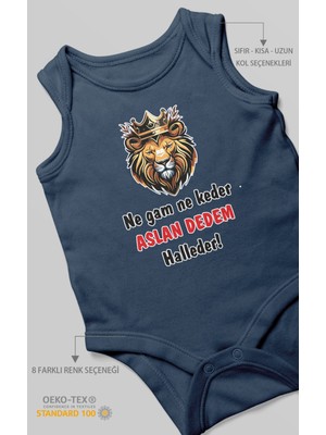 Ne Gam Ne Keder Aslan Dedem Halleder Baskılı Bebek Zıbını – Çıtçıtlı Body | %100 Pamuk Sıfır Kol