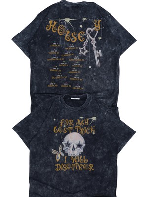 Fuddy Moda Unisex Halsey Evanescence Sırt Baskılı Yıkamalı T-Shirt, Oversize Rock Müzik Temalı Retro Tişört
