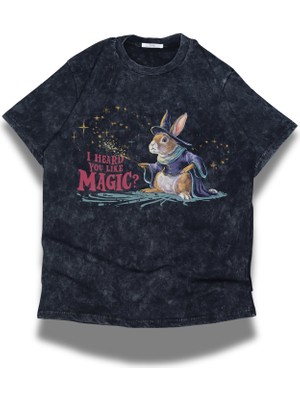 Fuddy Moda Unisex I Hard You Like Magic Yazılı Yıkamalı T-Shirt, Oversize Chappell Roan Temalı Retro Tişört