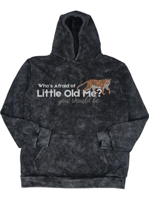 Fuddy Moda Unisex Oversize Who's Afraid Of Little Old Me? Baskılı Kapüşonlu Yıkamalı Taylor Swift Sweatshirt