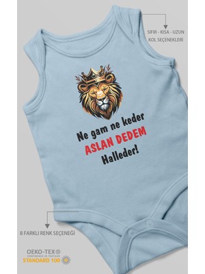 Ne Gam Ne Keder Aslan Dedem Halleder Baskılı Bebek Zıbını – Çıtçıtlı Body | %100 Pamuk Sıfır Kol