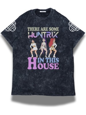 Fuddy Moda Unisex There Are Some Huntrix Kol Baskılı Yıkamalı T-Shirt,oversize Kpop Demon Hunters Retro Tişört