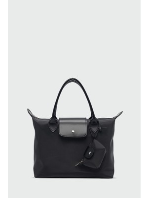 Luciaonline Kadın Katlanabilir Su Geçirmez Siyah Çanta – Mini Cüzdanlı Model