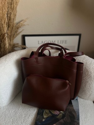 Luciaonline Bordo Model Yavrulu Omuz Çantası