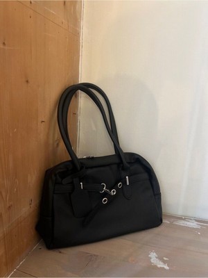 Luciaonline Kadın Siyah Deri Görünümlü Büyük Omuz ve El Çantası – Günlük & Ofis Kullanım