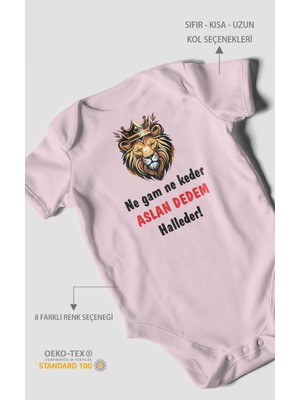 Ne Gam Ne Keder Aslan Dedem Halleder Baskılı Bebek Zıbını – Çıtçıtlı Body | %100 Pamuk Kısa Kol