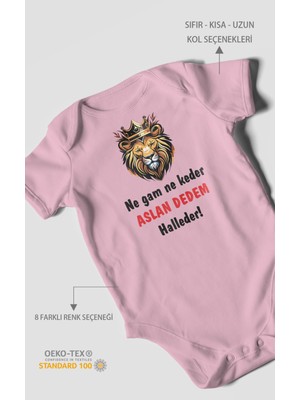 Ne Gam Ne Keder Aslan Dedem Halleder Baskılı Bebek Zıbını – Çıtçıtlı Body | %100 Pamuk Kısa Kol