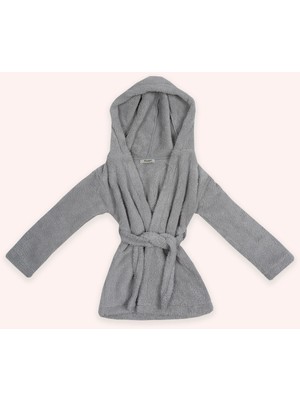 Panço Unisex Gri Peluş Sabahlık