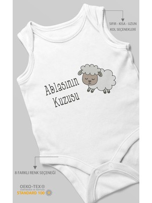 Morivo Kids Ablasının Kuzusu Baskılı Bebek Zıbını – Çıtçıtlı Body | %100 Pamuk Sıfır Kol