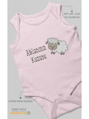 Morivo Kids Ablasının Kuzusu Baskılı Bebek Zıbını – Çıtçıtlı Body | %100 Pamuk Sıfır Kol