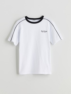 Lc Waikiki Erkek Çocuk Tişört Beyaz Renk Kısa Kollu Bisiklet Yaka Pamuklu