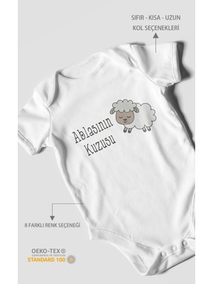Morivo Kids Ablasının Kuzusu Baskılı Bebek Zıbını – Çıtçıtlı Body | %100 Pamuk Kısa Kol