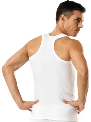 Tutku 6'lı Ribana Sporcu Rambo Spor Erkek Atlet Beyaz-Beyaz-Xl