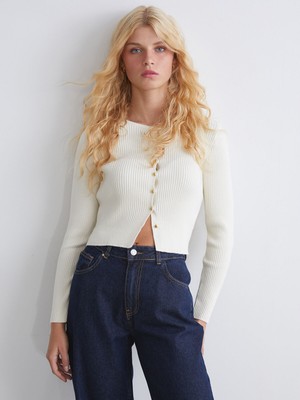 Lc Waikiki Yeni Sezon Bisiklet Yaka Kadın Triko Hırka