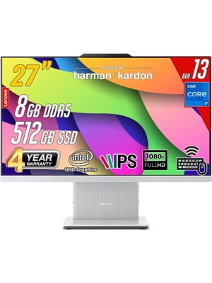 Lenovo Ideacentre 27IRH9 Intel Core I7-13620H 8gb 512GB 27 Fhd Freedos Beyaz All In One Bilgisayar