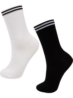 DeFacto Kadın 2'li Bambu Soket Çember Desenli Çorap C0824AXNS