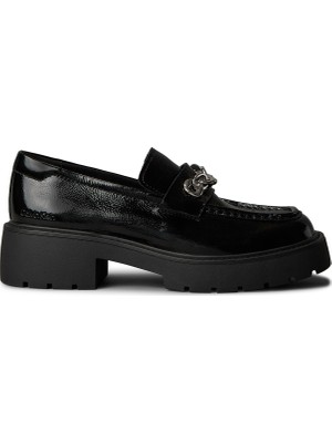 Calvin Klein %100 Keçi Derisi Siyah Kadın Loafer YW0YW02044BEH