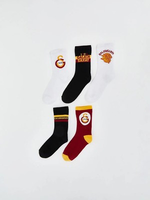LC Waikiki Karışık Galatasaray Desenli Erkek Çocuk Soket Çorap 5 Li  (S6)