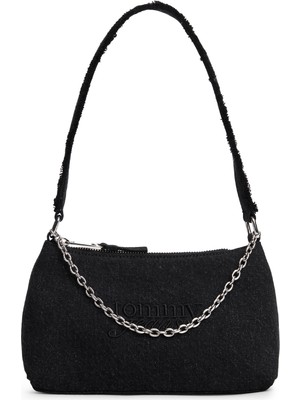 Tommy Hilfiger %100 Pamuk Siyah Kadın Omuz Çantası AW0AW180831BZ