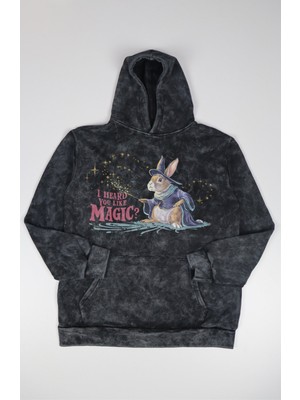 Fuddy Moda Unisex I Heard You Like Magic? Baskılı Kapüşonlu Yıkamalı Sweatshirt, Oversize Chappell Roan Hoodie