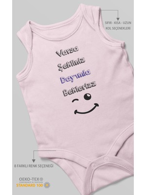 Morivo Kids Varsa Şekliniz Dayımla Bekleriz Baskılı Bebek Zıbını – Çıtçıtlı Body | %100 Pamuk Sıfır Kol