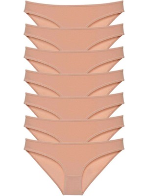 Moda Şahsenem 7 Adet Süper Eko Set Likralı Kadın Slip Külot Ten