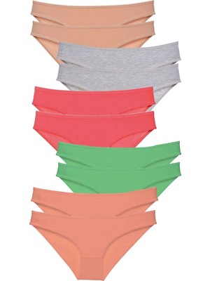 Moda Şahsenem 10 Adet Süper Eko Set Likralı Kadın Slip Külot Soft Renkler
