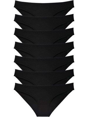 Moda Şahsenem 7 Adet Süper Eko Set Likralı Kadın Slip Külot Siyah