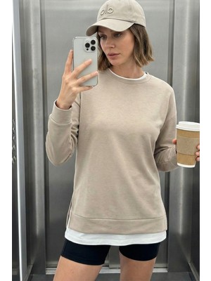 Lela Streç Oversize Fit Bisiklet Yaka Modal Kumaş Sweat Bayan SWEAT 5865877