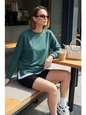 Lela Streç Oversize Fit Bisiklet Yaka Modal Kumaş Sweat Bayan SWEAT 5865877