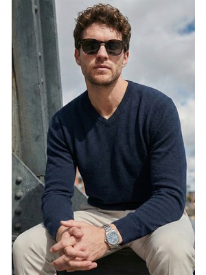 Buratti Pamuklu Regular Fit V Yaka Kazak Erkek Kazak 456202 V