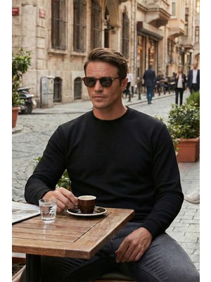 Buratti Slim Fit Bisiklet Yaka Pamuklu Kazak Erkek Kazak 456201