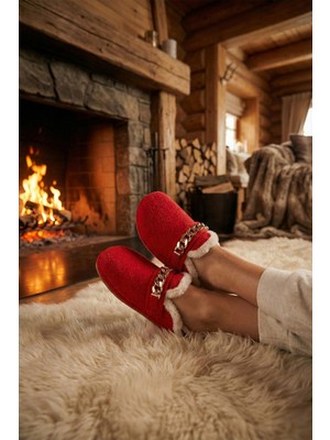 Lela Zincir Detaylı Içi Peluş Ev Terlik Bayan Terlik 6711005