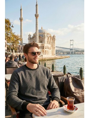 Buratti Slim Fit Bisiklet Yaka Pamuklu Kazak Erkek Kazak 456201