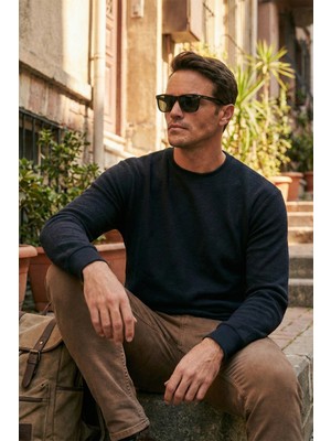 Buratti Slim Fit Bisiklet Yaka Pamuklu Kazak Erkek Kazak 456201