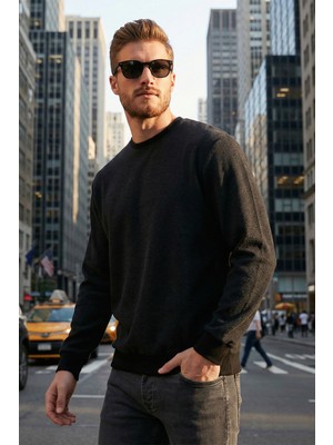 Buratti Slim Fit Bisiklet Yaka Pamuklu Kazak Erkek Kazak 456201