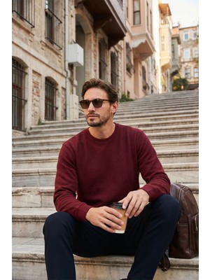 Buratti Slim Fit Bisiklet Yaka Pamuklu Kazak Erkek Kazak 456201