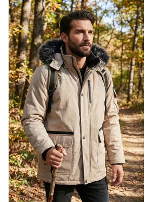 Buratti Peluş Astarlı Suya ve Rüzgara Dayanıklı Soğuk Geçirmez Slim Fit Mont Erkek MONT 5711051